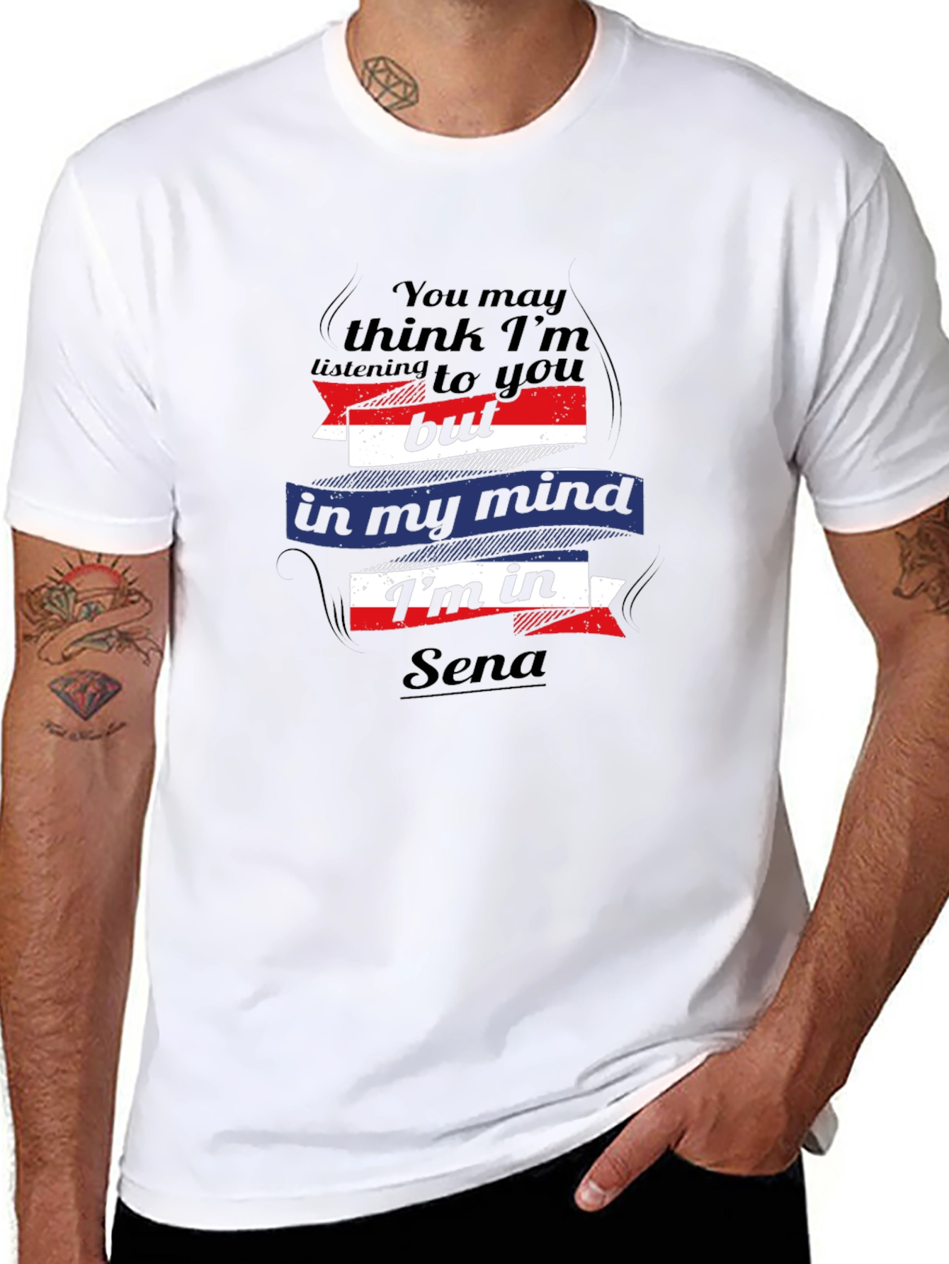 Funny Sena Mind T-Shirt - Black