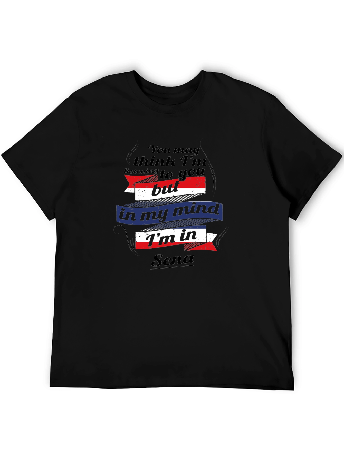 Funny Sena Mind T-Shirt - Black