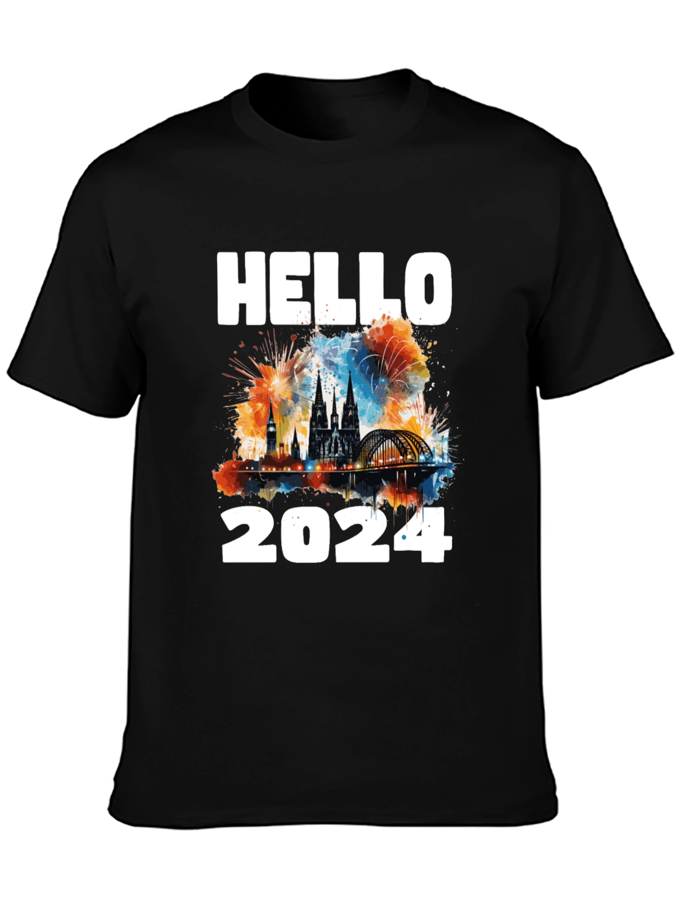 Hello 2024 T-Shirt - Festive New Year Design
