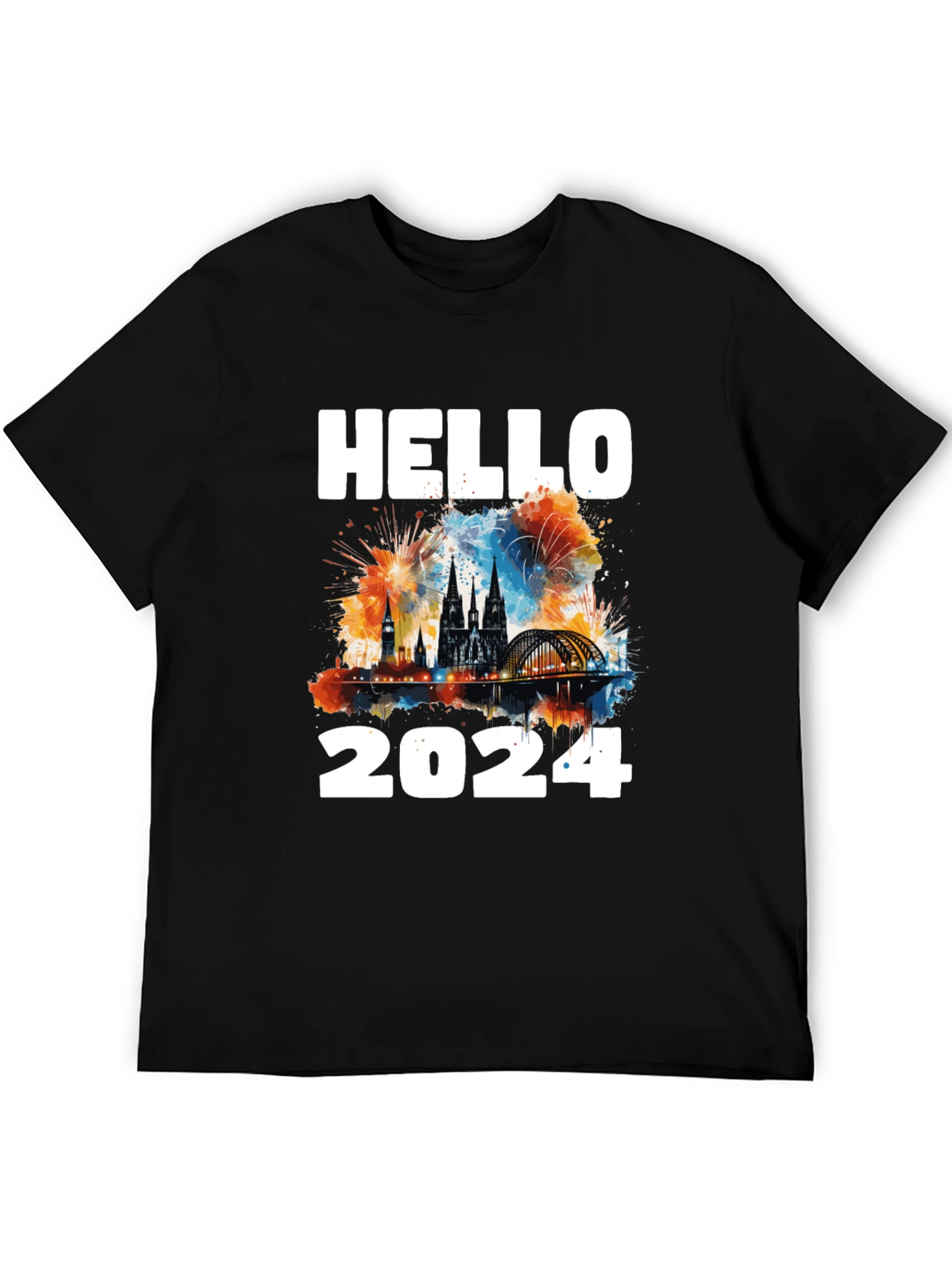 Hello 2024 T-Shirt - Festive New Year Design