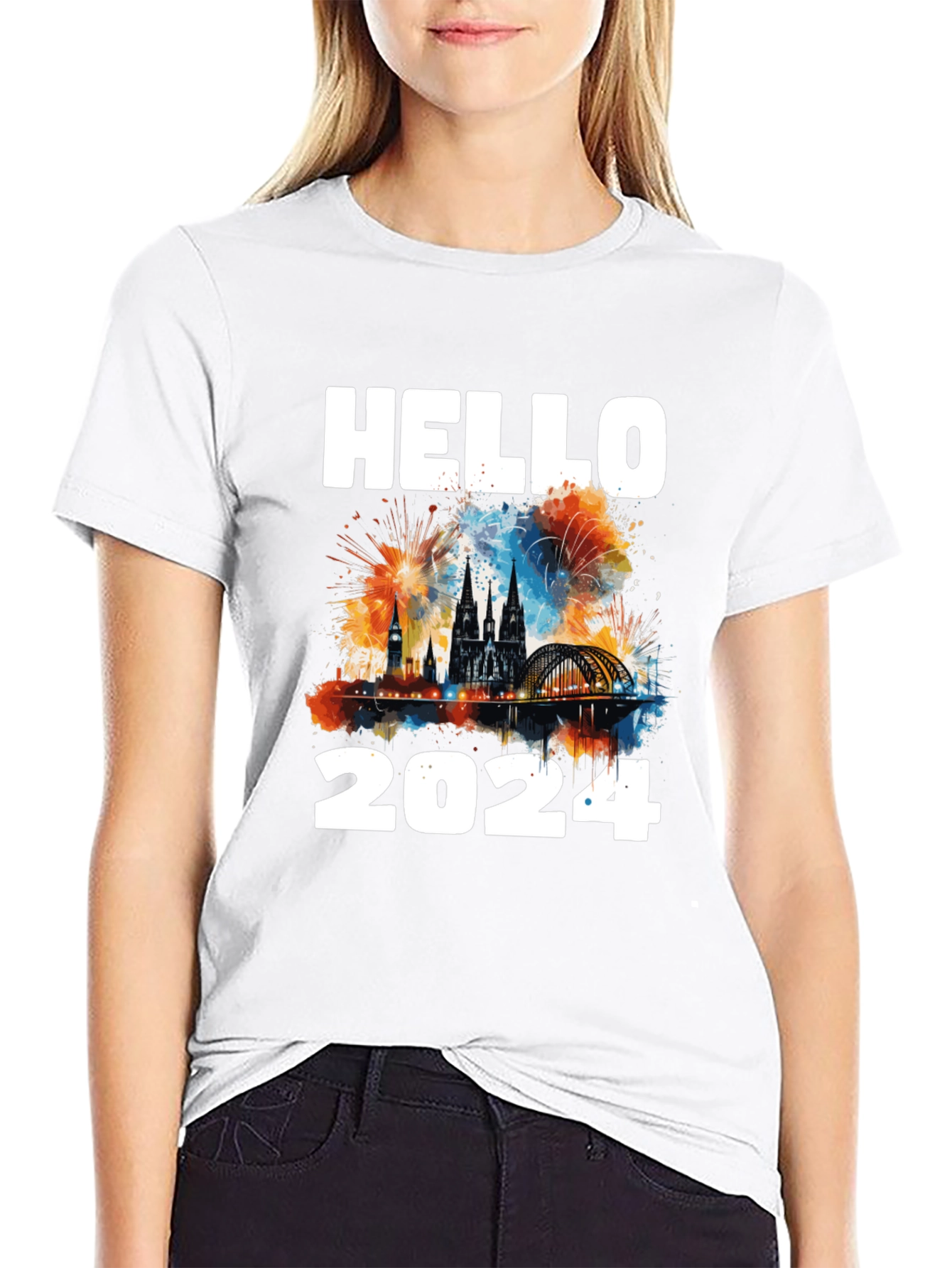 Hello 2024 T-Shirt - Festive New Year Design