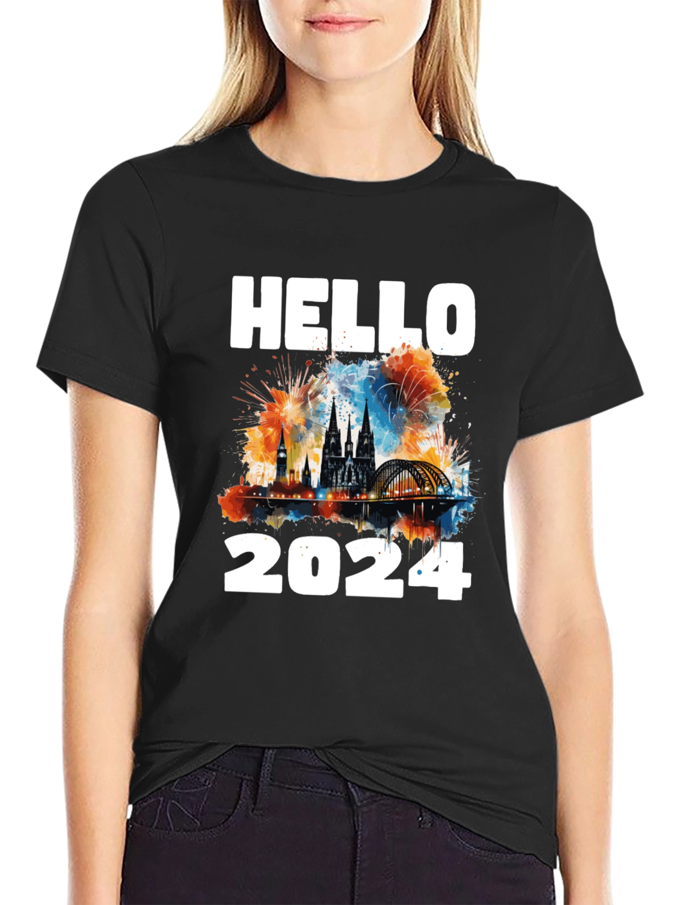 Hello 2024 T-Shirt - Festive New Year Design