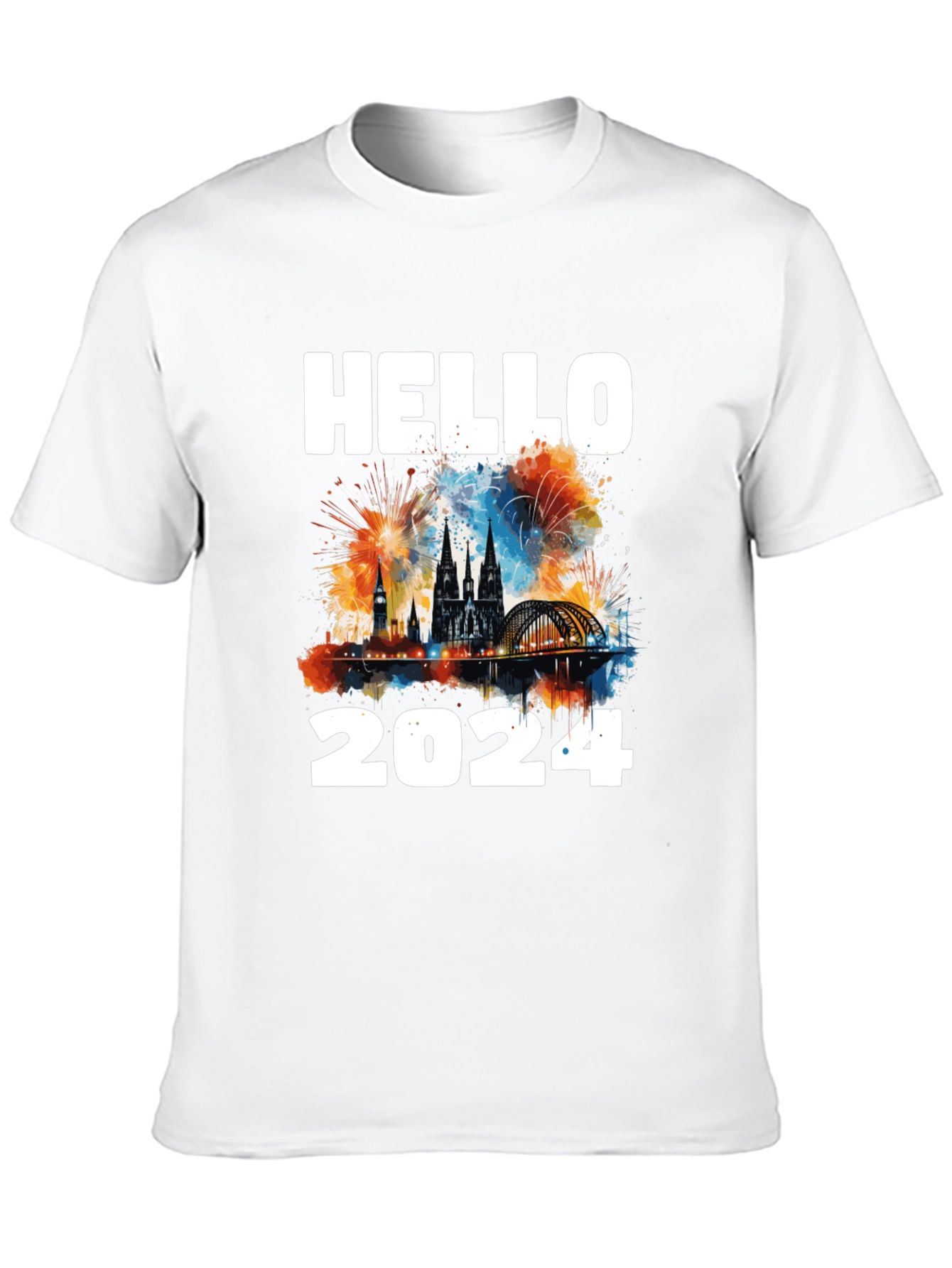 Hello 2024 T-Shirt - Festive New Year Design
