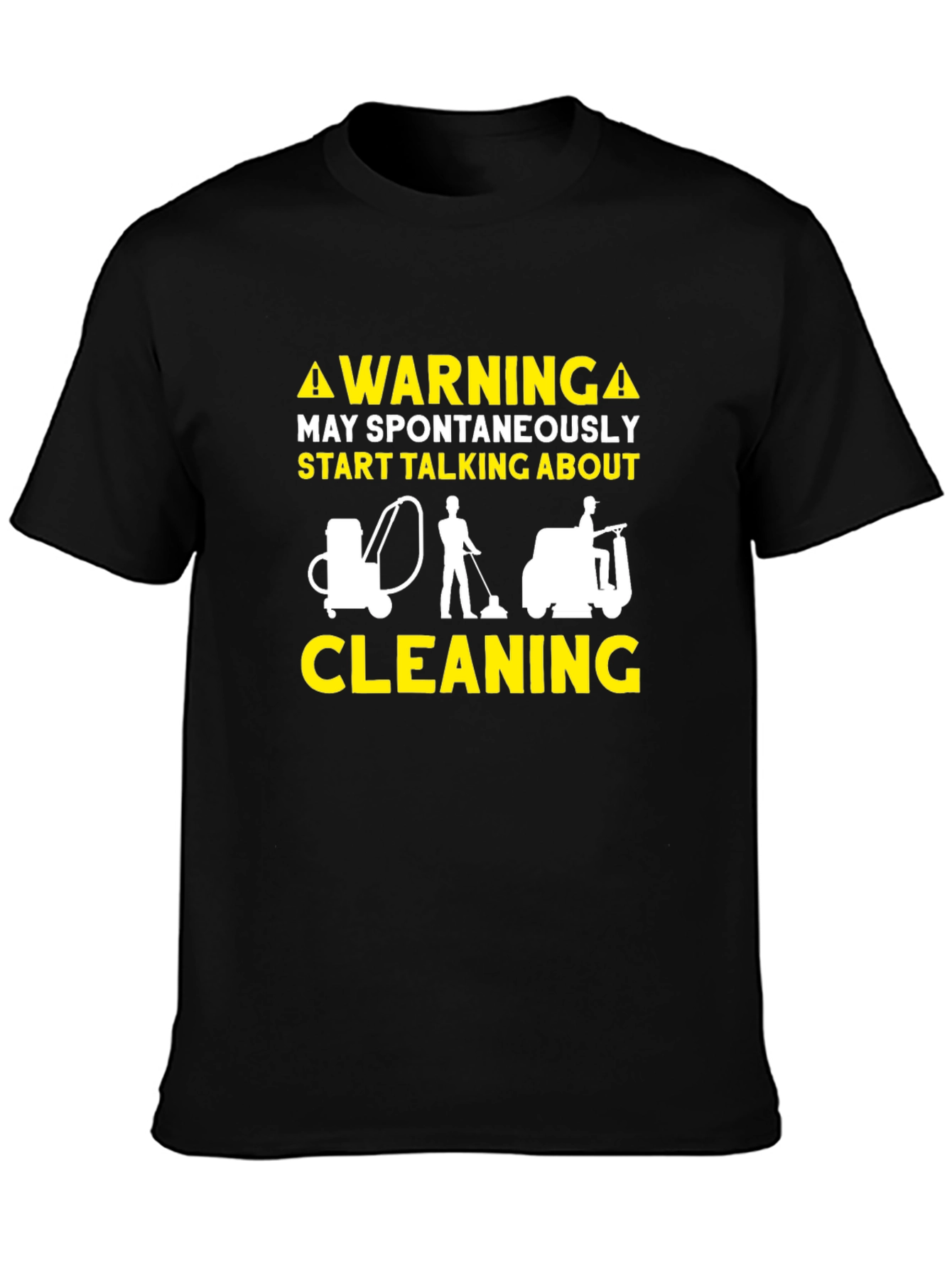 Warning Cleaning T-Shirt Funny Janitor Tee