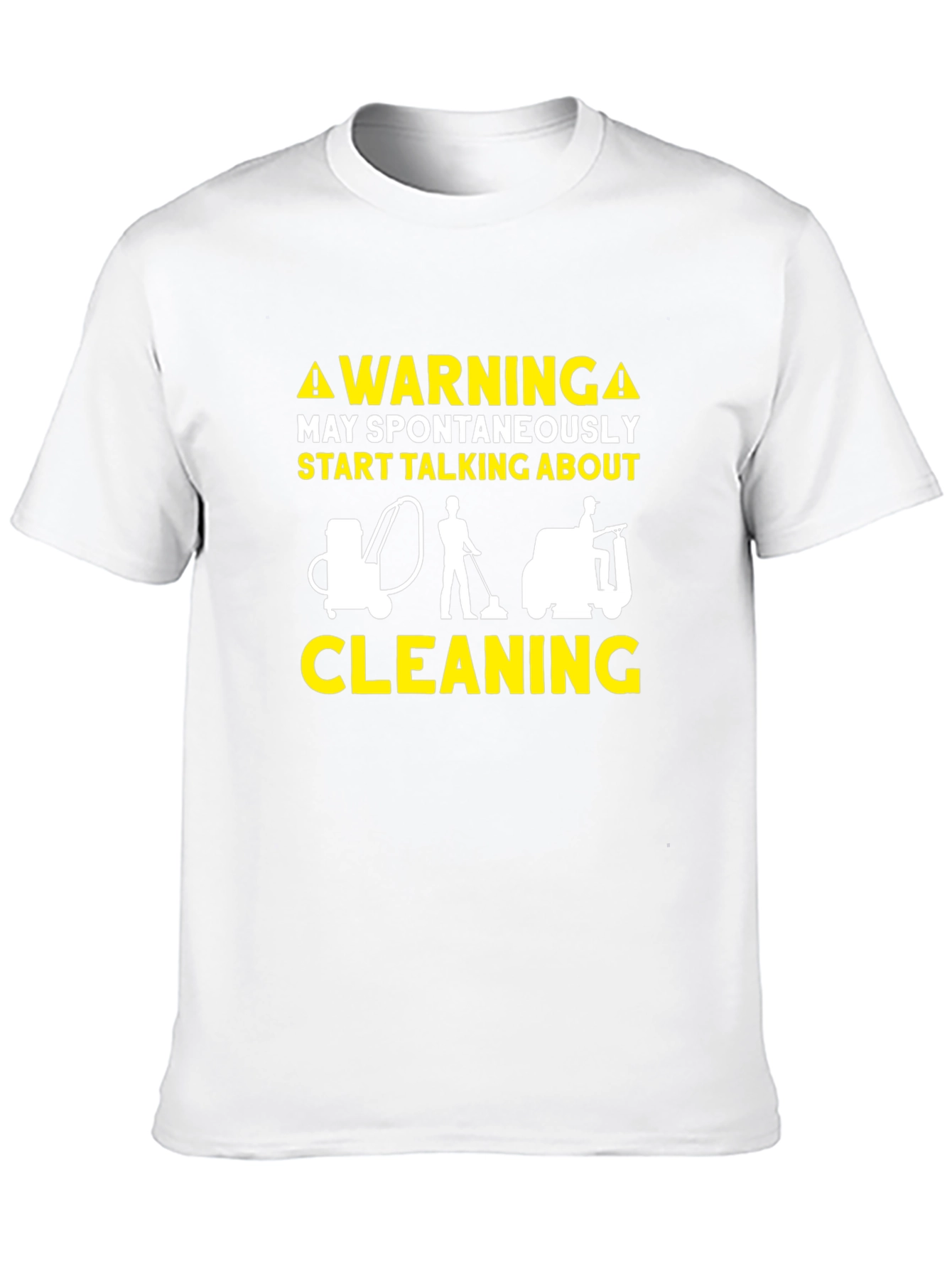 Warning Cleaning T-Shirt Funny Janitor Tee
