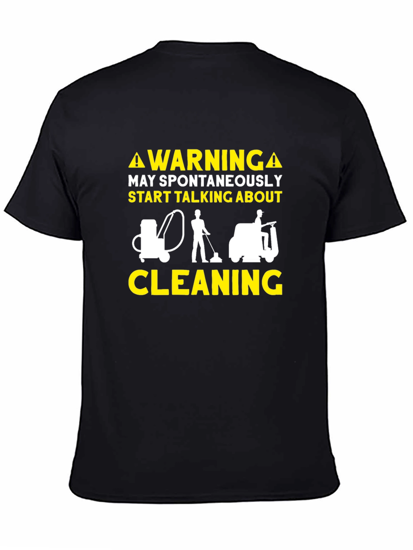 Warning Cleaning T-Shirt Funny Janitor Tee
