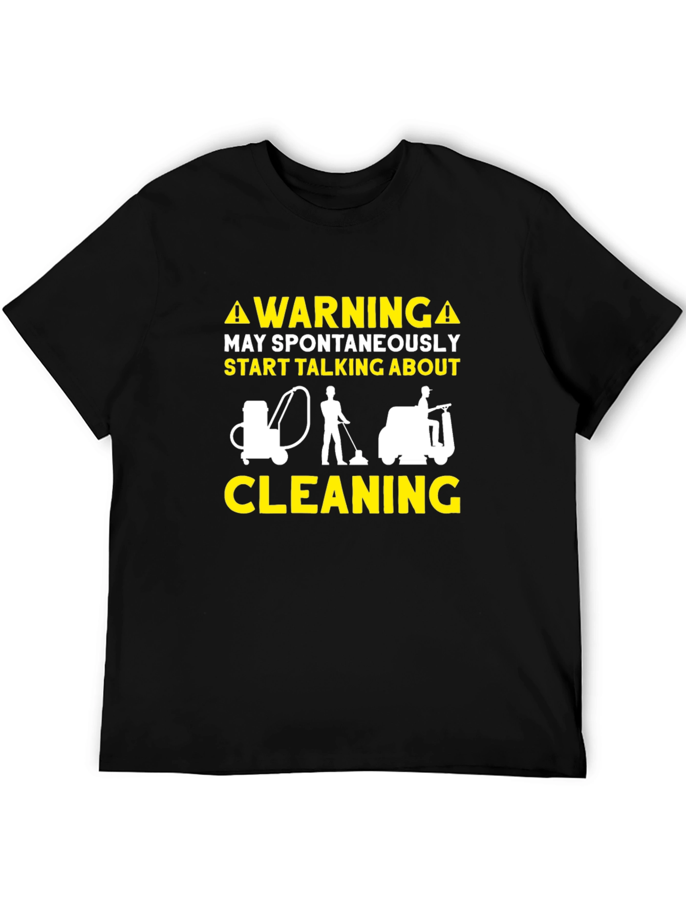 Warning Cleaning T-Shirt Funny Janitor Tee