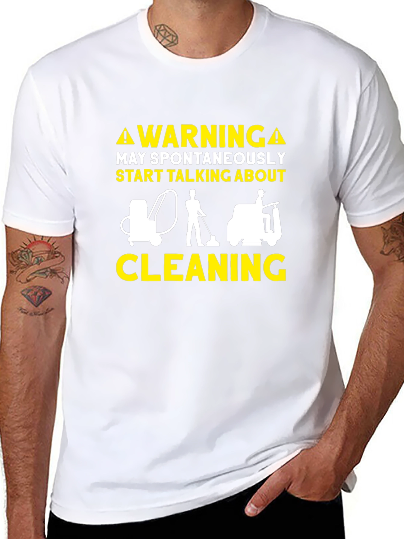 Warning Cleaning T-Shirt Funny Janitor Tee