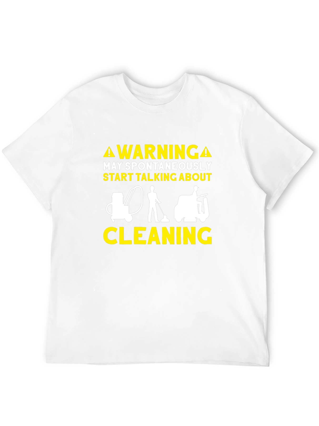 Warning Cleaning T-Shirt Funny Janitor Tee