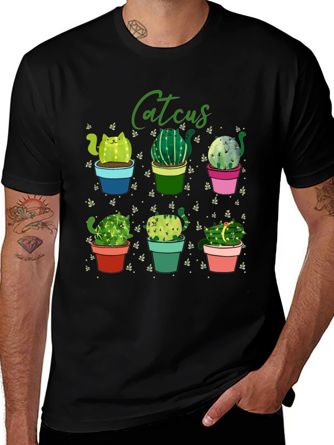 Catcus T-Shirt: Cute Cactus Cat Design