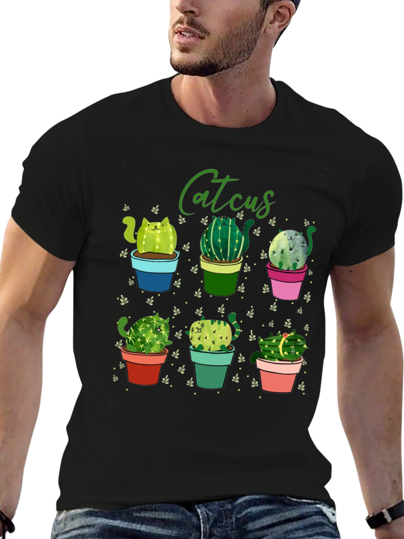 Catcus T-Shirt: Cute Cactus Cat Design