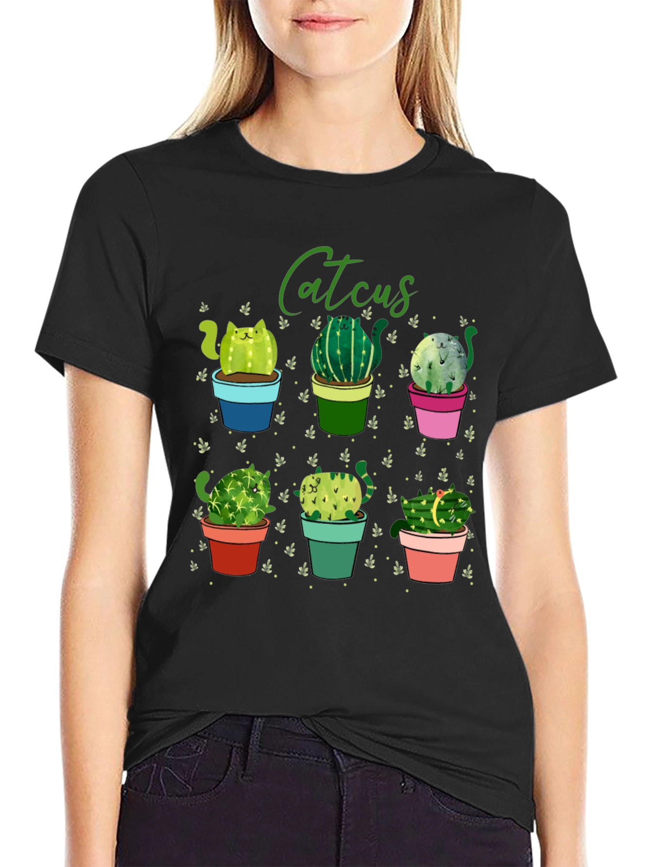 Catcus T-Shirt: Cute Cactus Cat Design