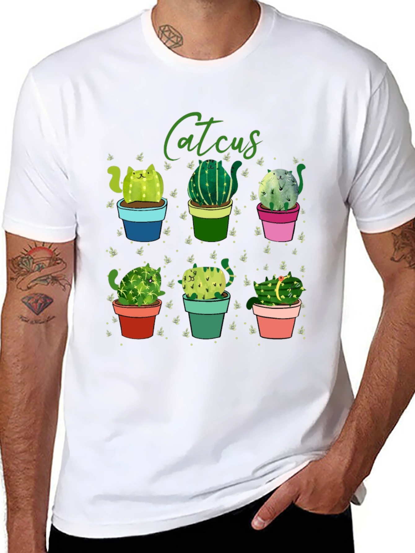 Catcus T-Shirt: Cute Cactus Cat Design