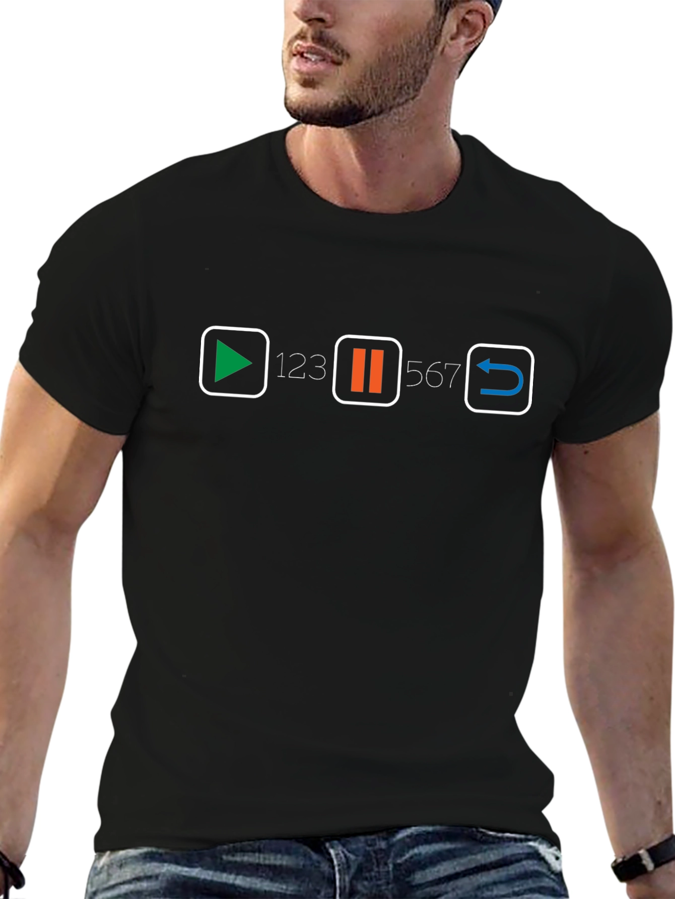 Play Pause Repeat Graphic Tee
