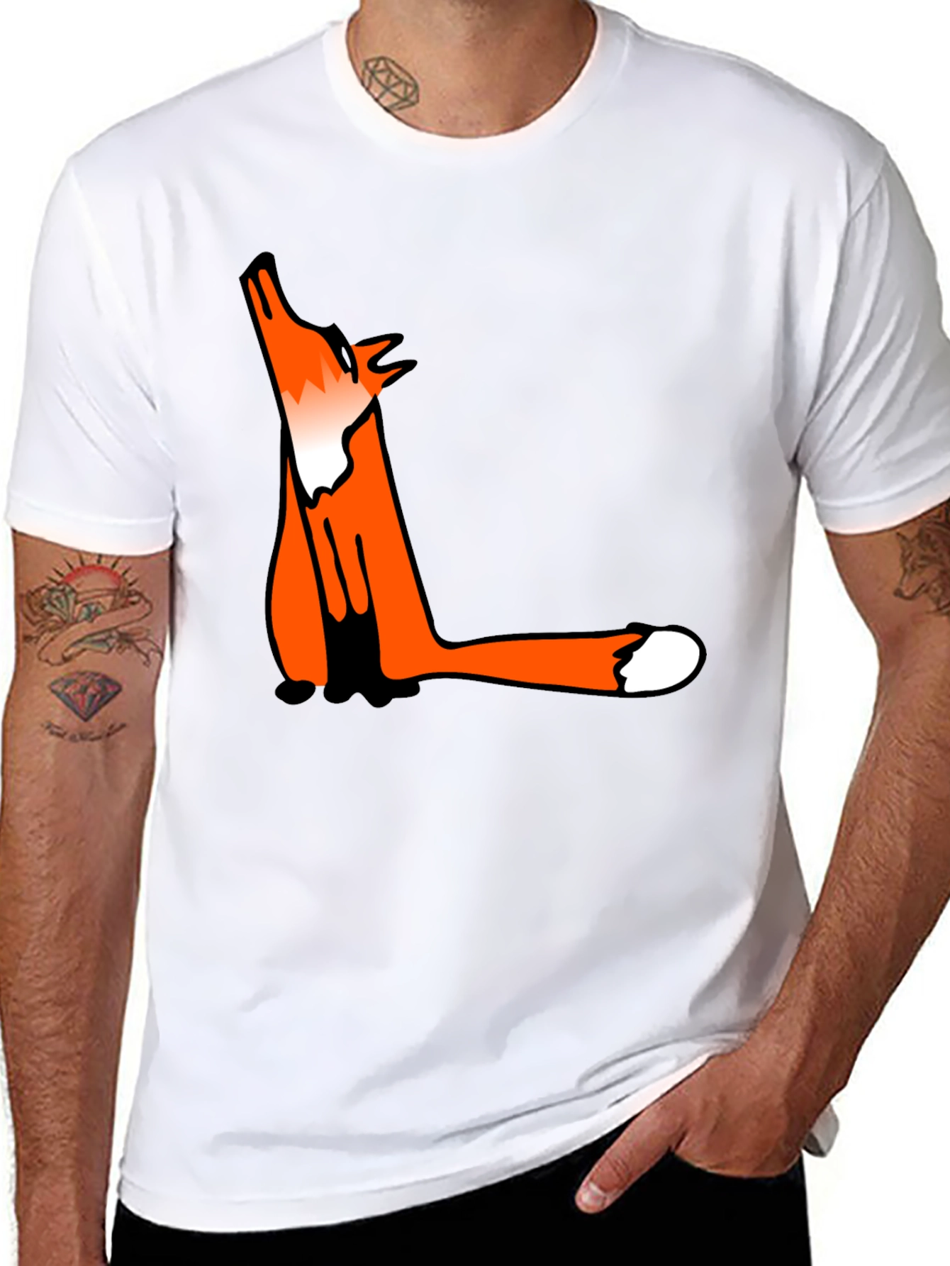Fox Graphic Black T-Shirt - Mens Casual Tee