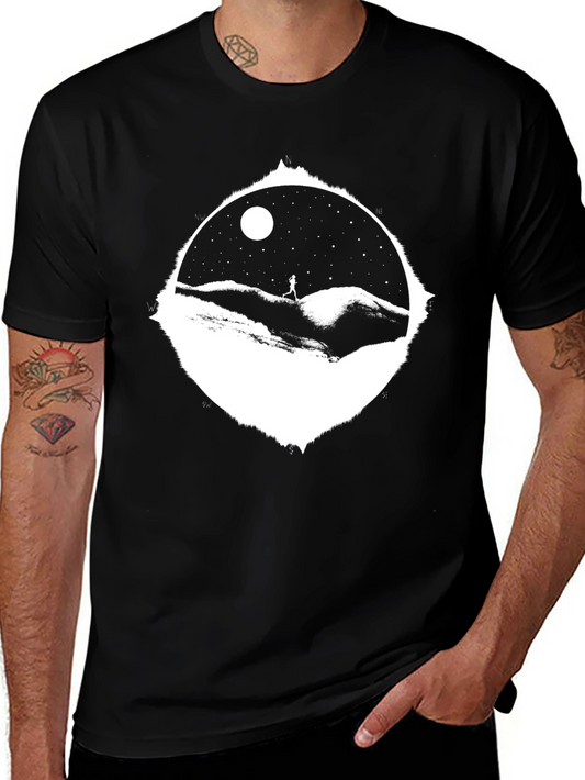 Starry Night Run T-Shirt - Black Cotton Tee