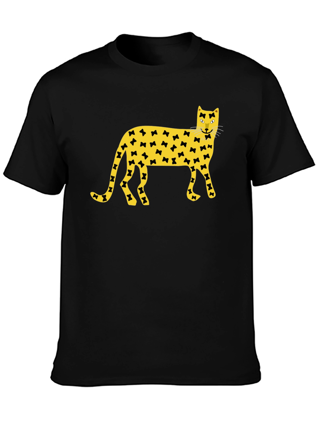 Bowtie Cat Graphic Black T-Shirt