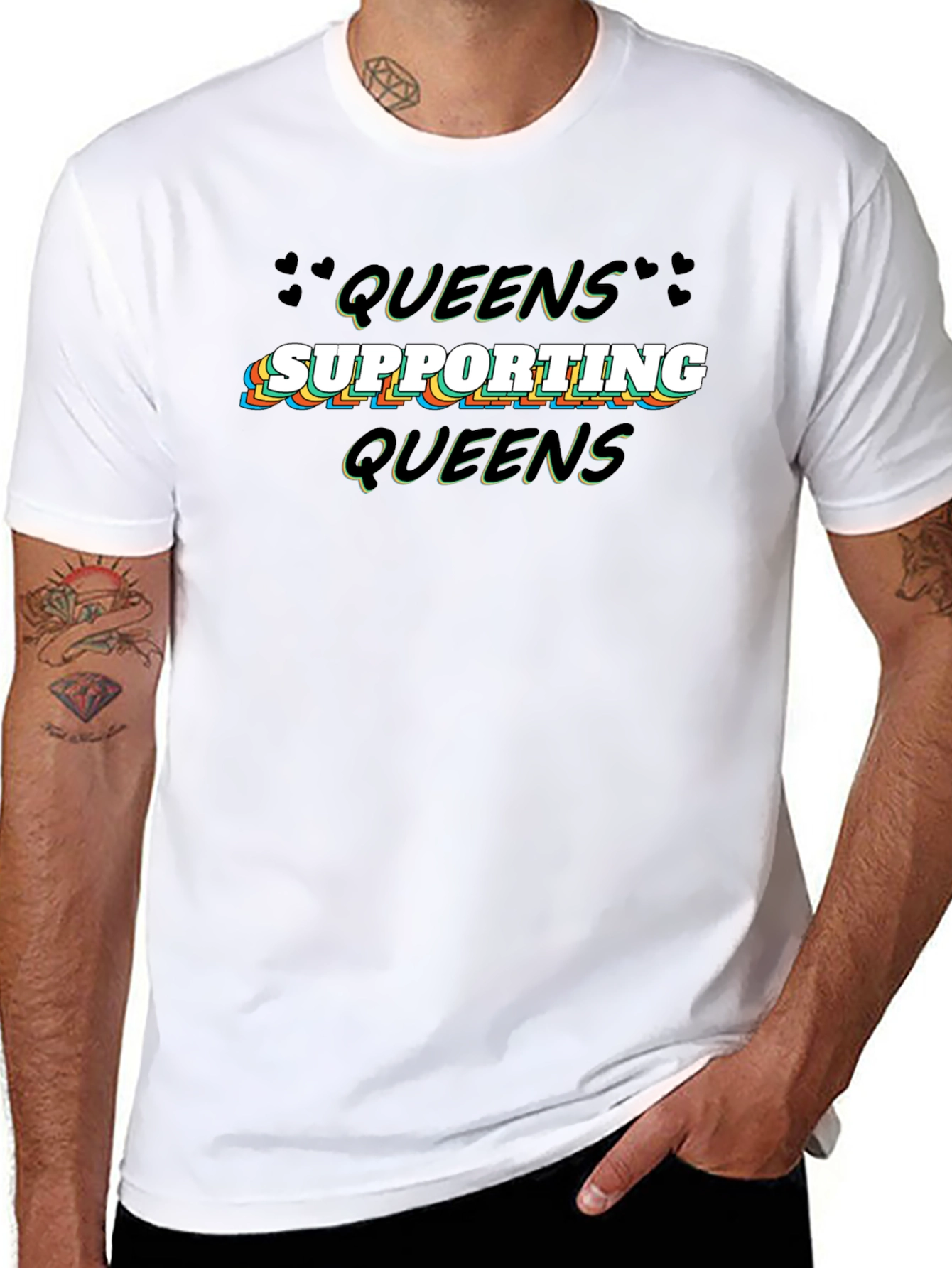 Queens Supporting Queens Black Graphic T-Shirt