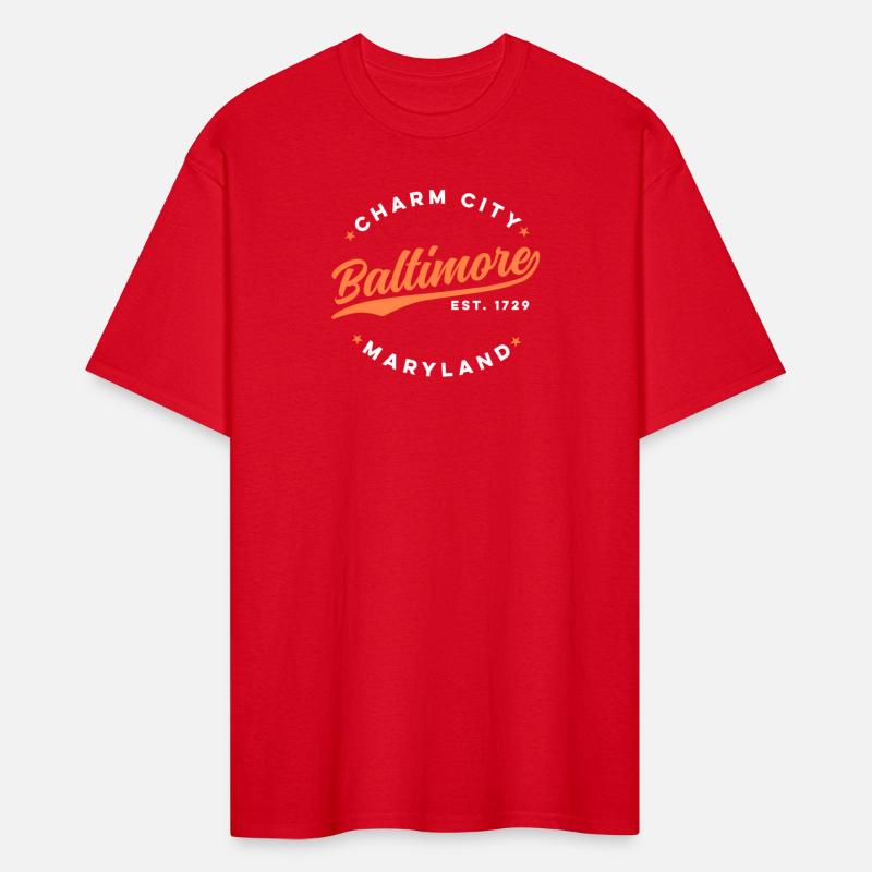 Baltimore Charm City Maryland Red White Text