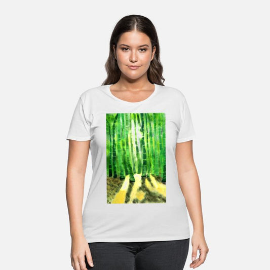 Bamboo tree in the forest with sunlight