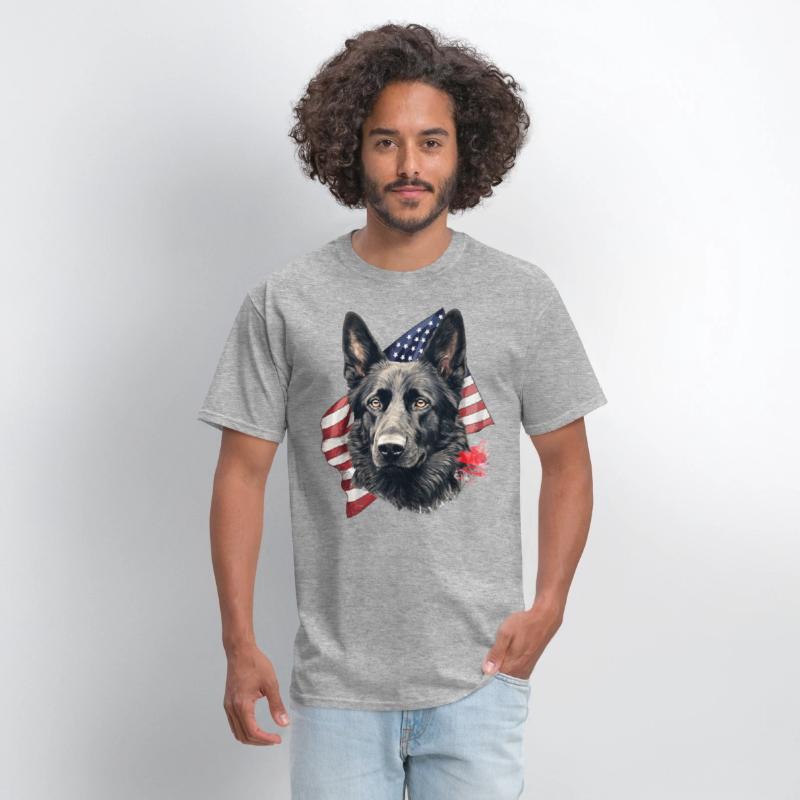 Black German Shepherd 4th Of July Dog Lover