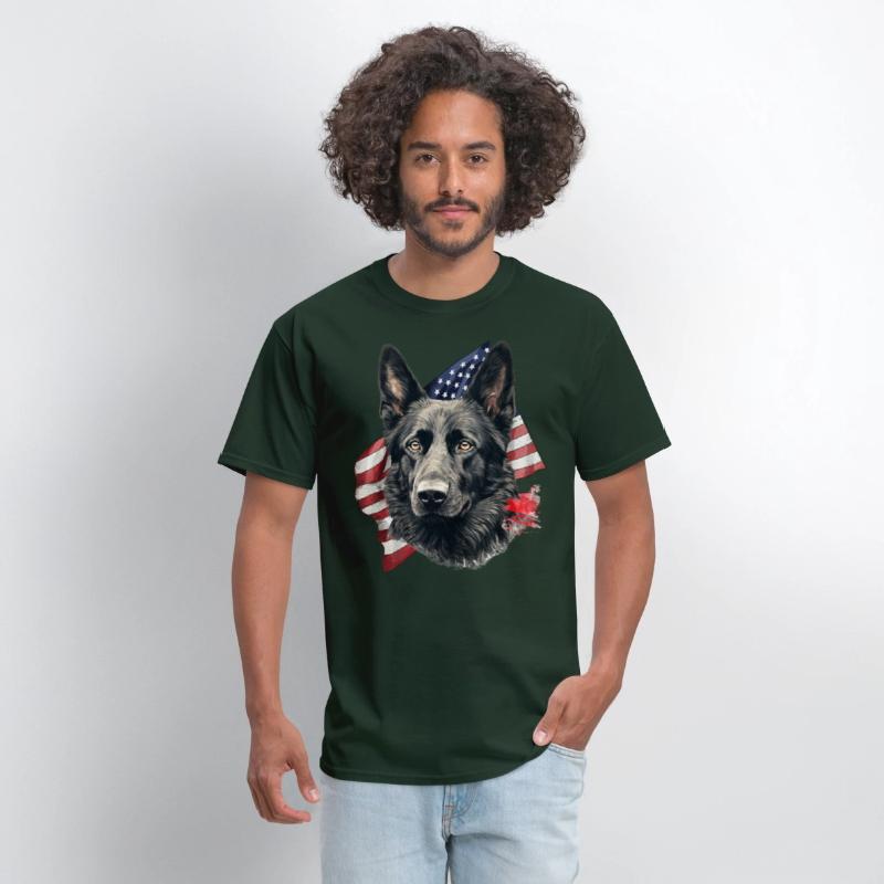 Black German Shepherd 4th Of July Dog Lover