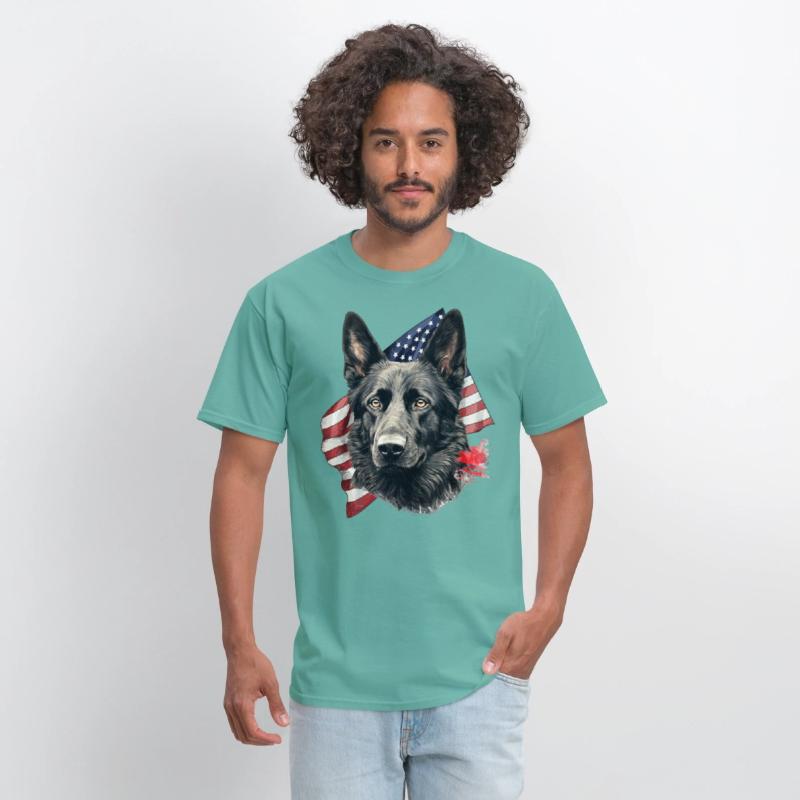 Black German Shepherd 4th Of July Dog Lover