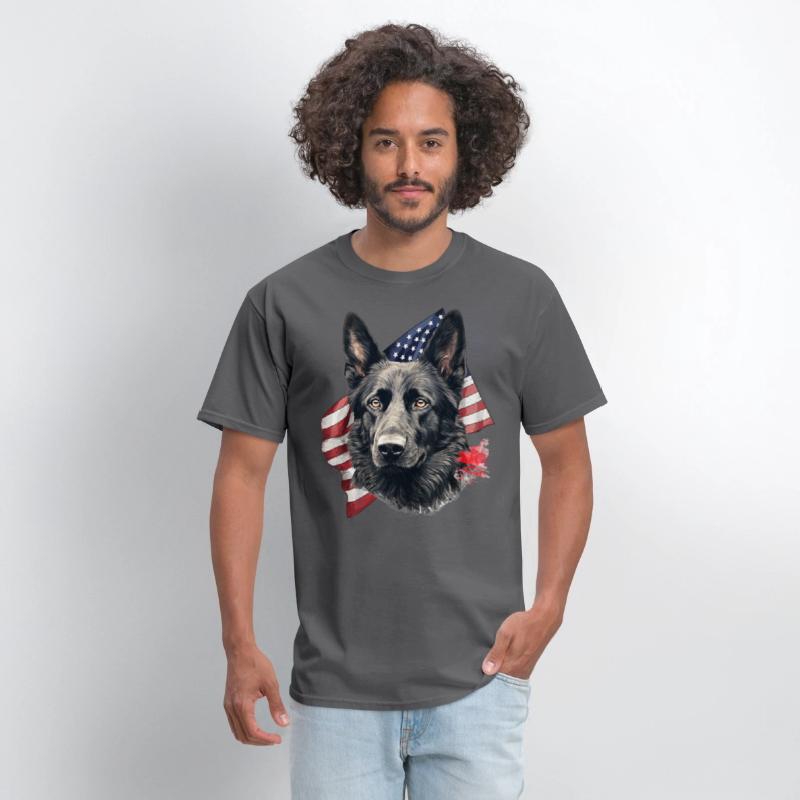 Black German Shepherd 4th Of July Dog Lover