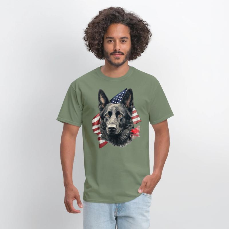 Black German Shepherd 4th Of July Dog Lover