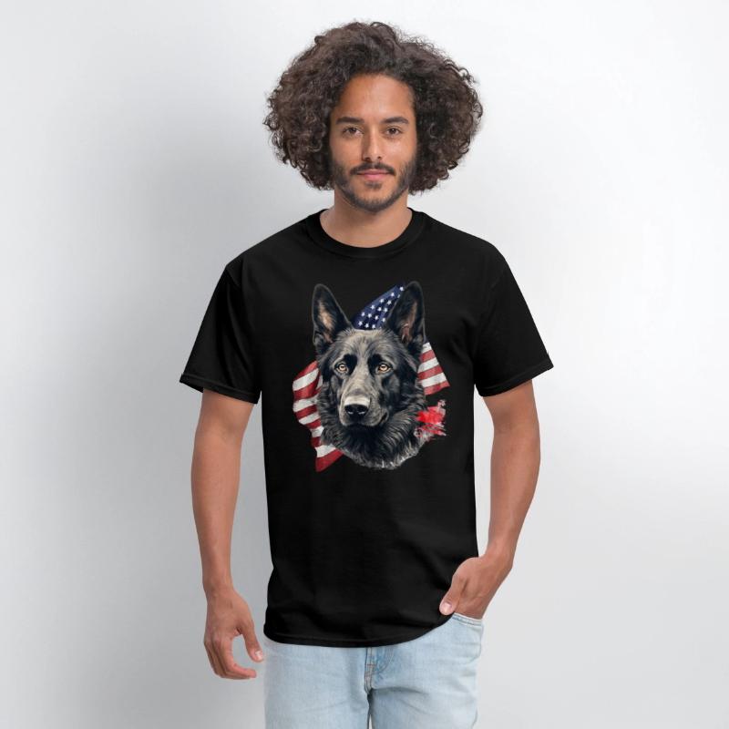 Black German Shepherd 4th Of July Dog Lover