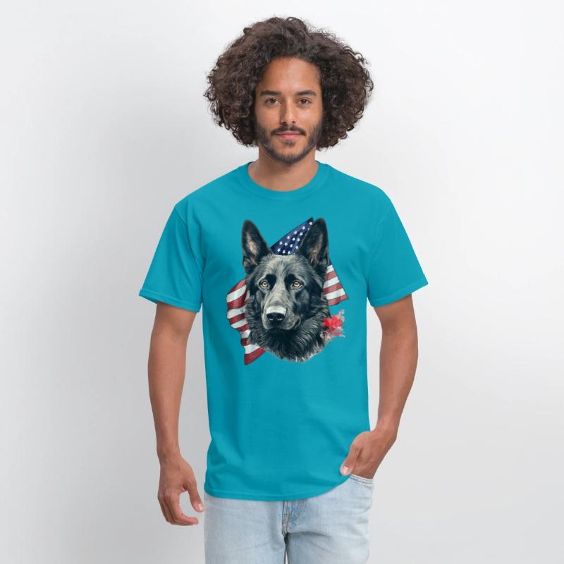 Black German Shepherd 4th Of July Dog Lover