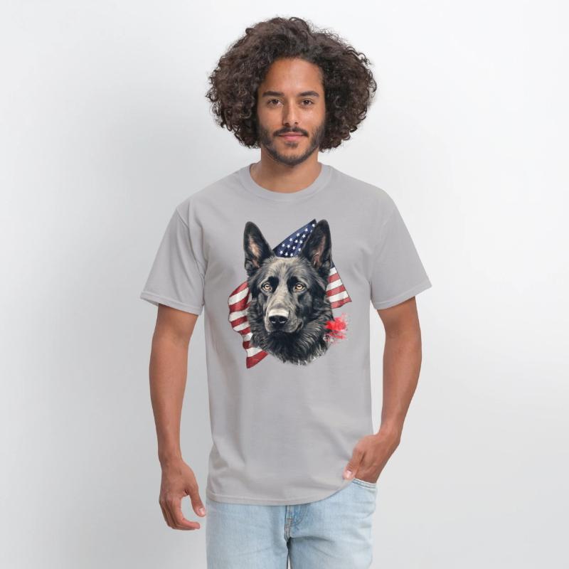 Black German Shepherd 4th Of July Dog Lover