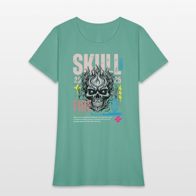 Blue Orange and White Skull Maximalist Streetwe