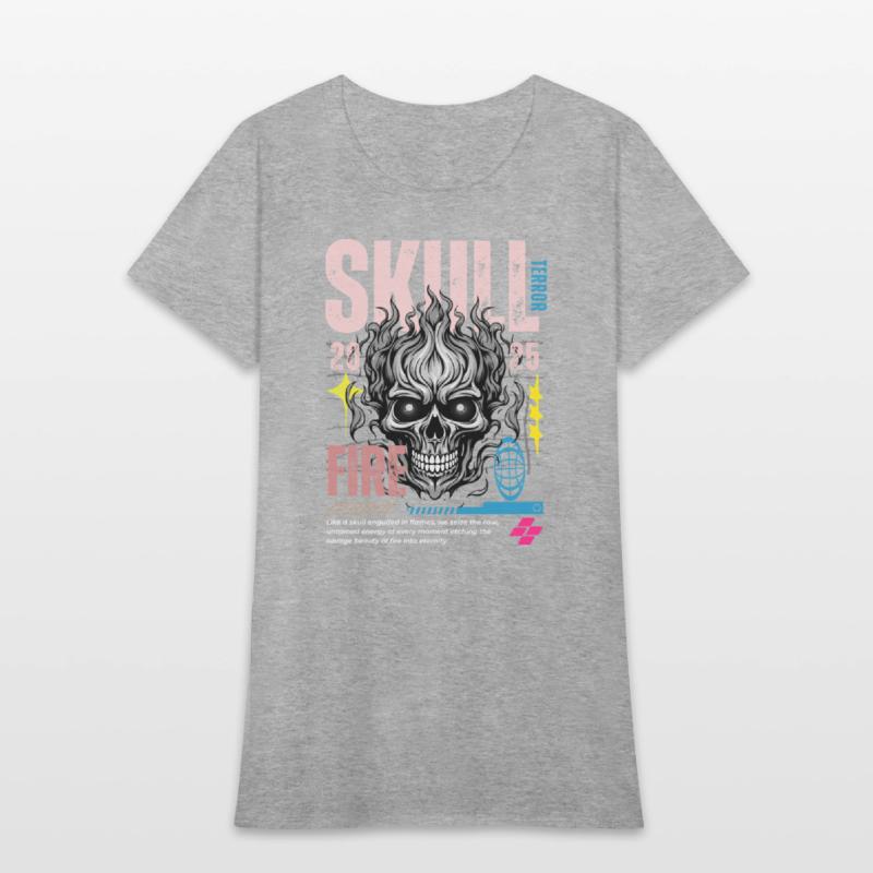 Blue Orange and White Skull Maximalist Streetwe