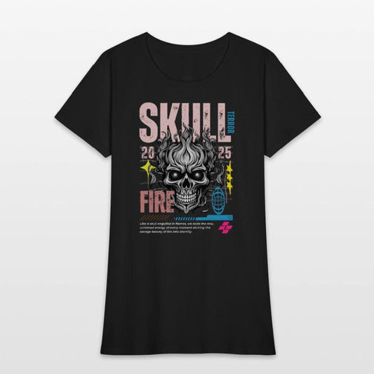 Blue Orange and White Skull Maximalist Streetwe