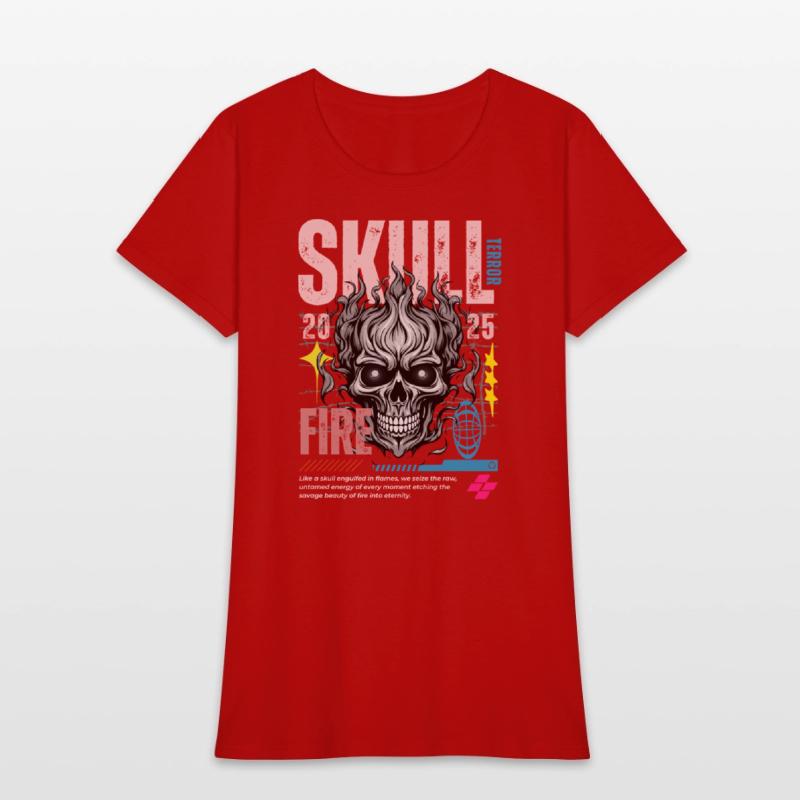 Blue Orange and White Skull Maximalist Streetwe