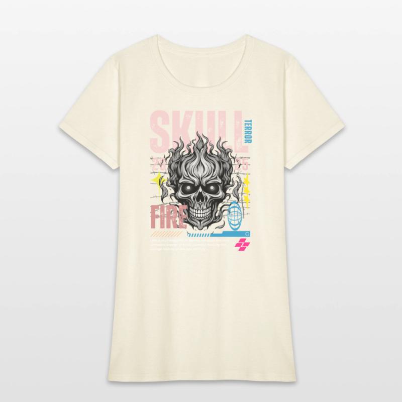 Blue Orange and White Skull Maximalist Streetwe