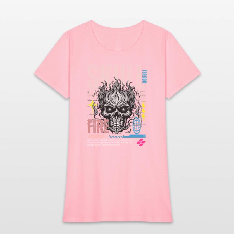 Blue Orange and White Skull Maximalist Streetwe