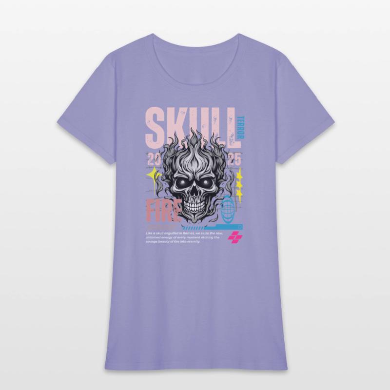 Blue Orange and White Skull Maximalist Streetwe