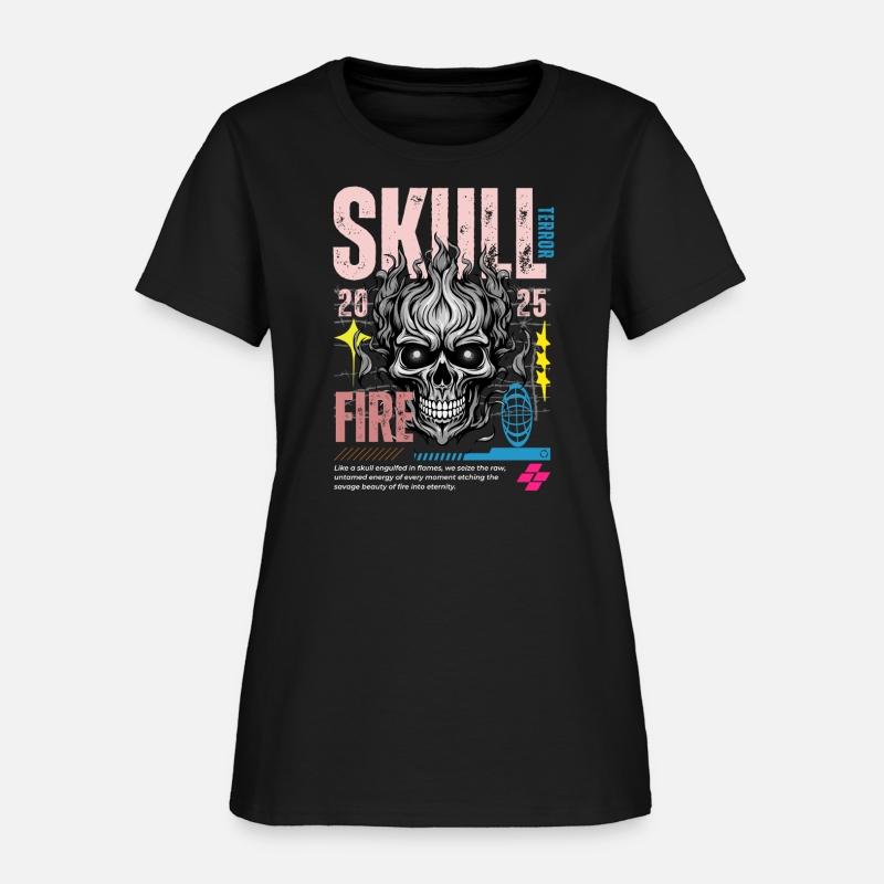 Blue Orange and White Skull Maximalist Streetwe