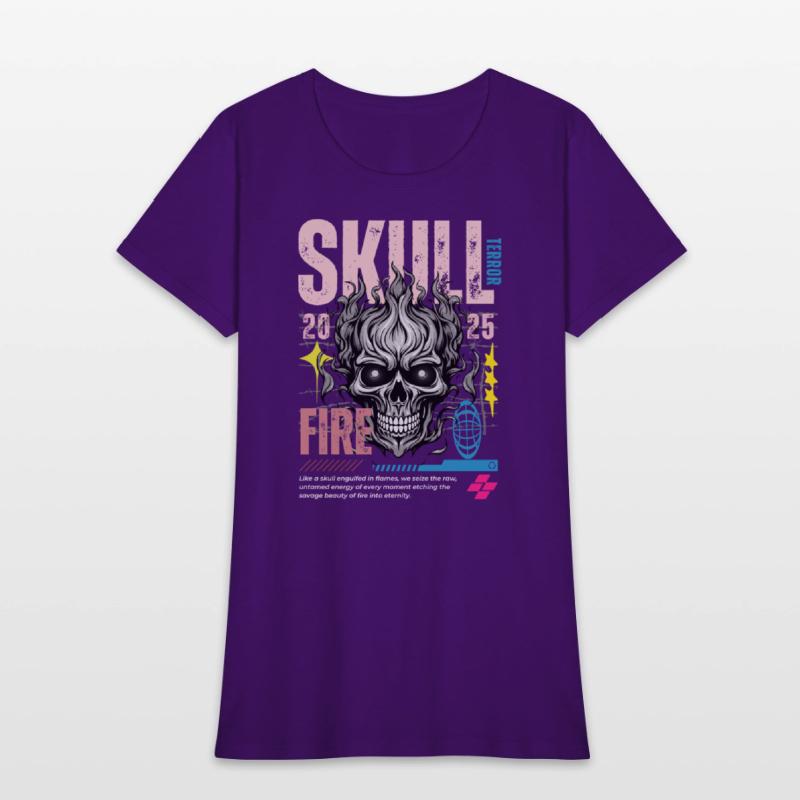 Blue Orange and White Skull Maximalist Streetwe