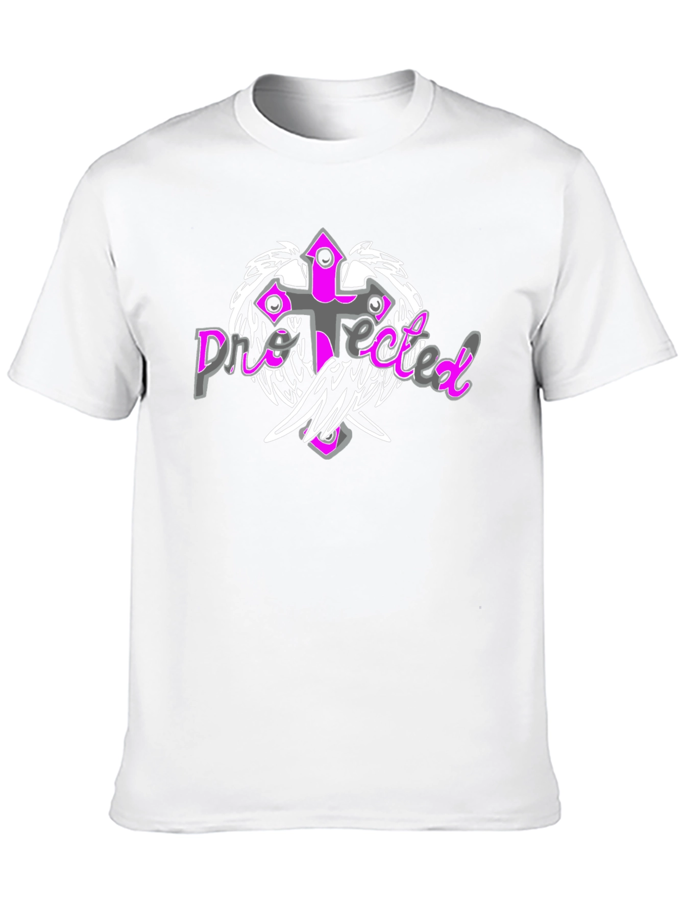 Protected Cross Graphic Tee - Stylish Black Shirt