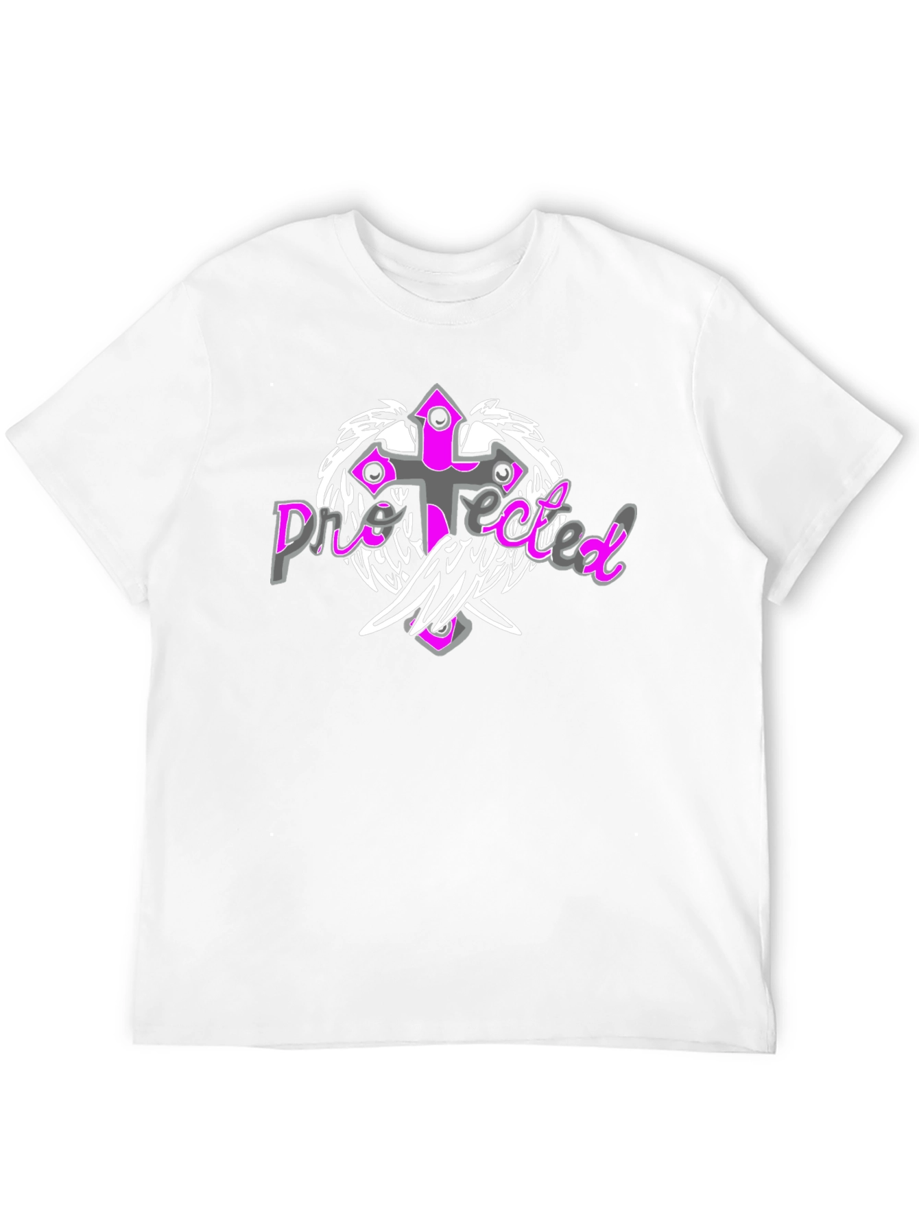 Protected Cross Graphic Tee - Stylish Black Shirt