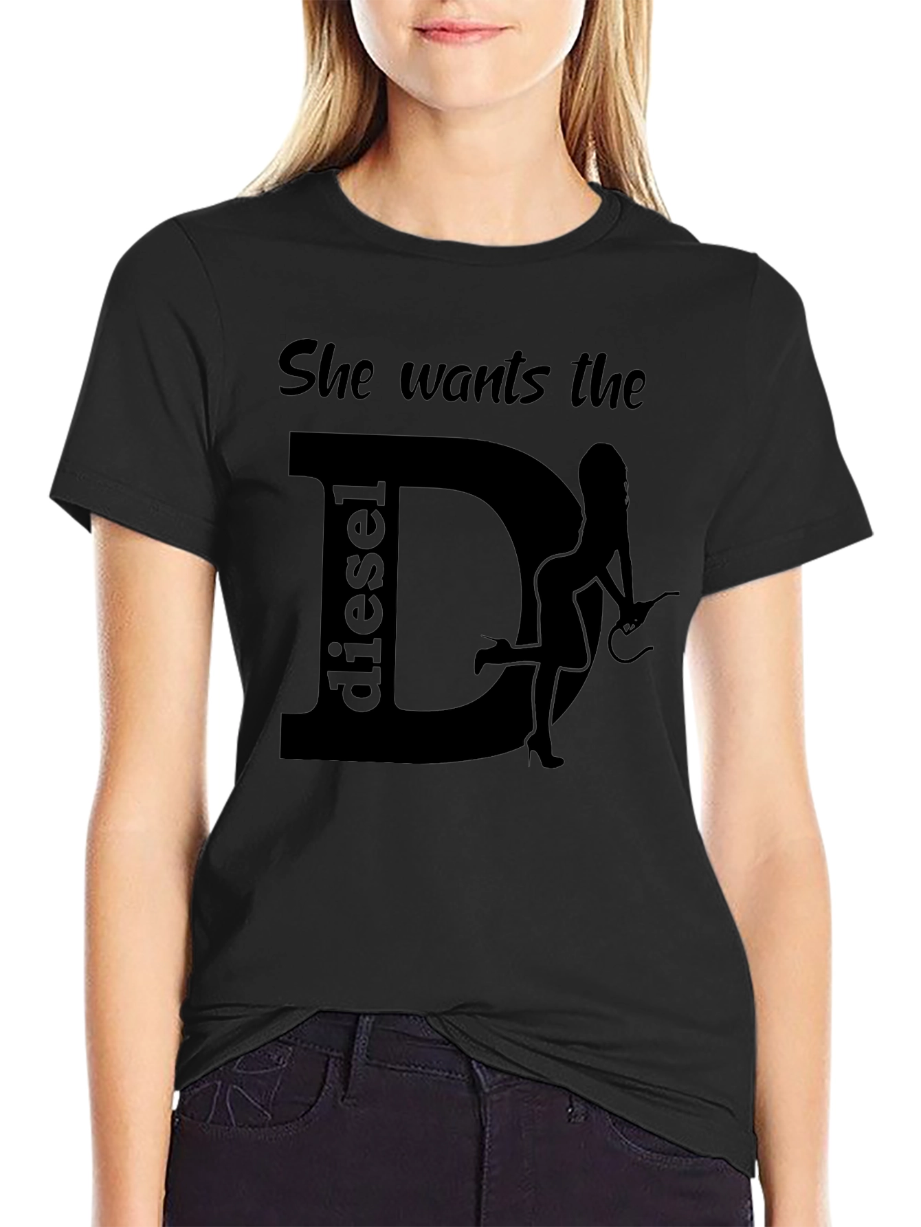 She Wants the Diesel Black Graphic T-Shirt