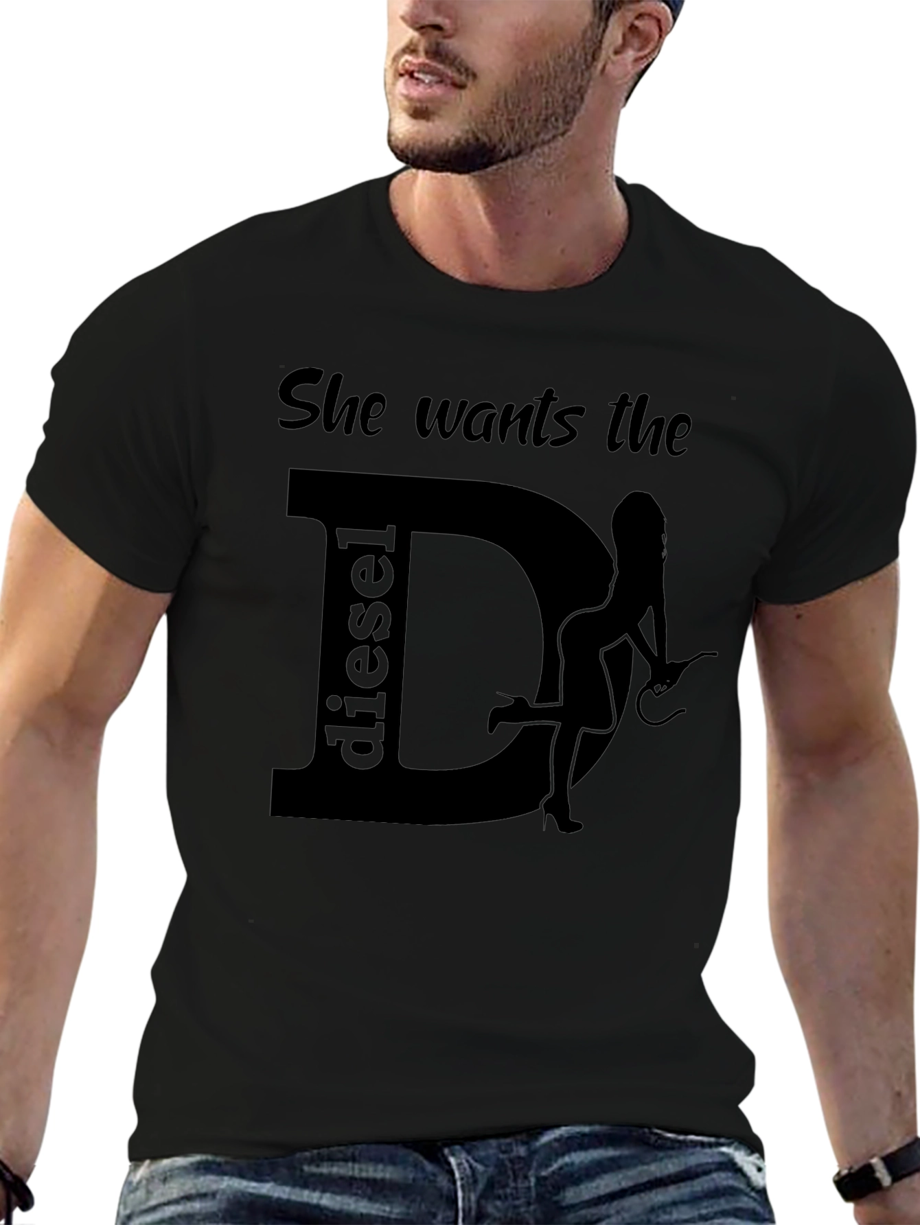She Wants the Diesel Black Graphic T-Shirt