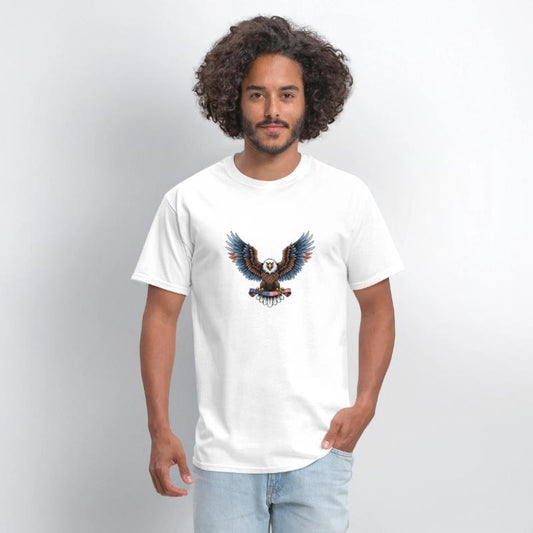 brow blue eagle with us flag