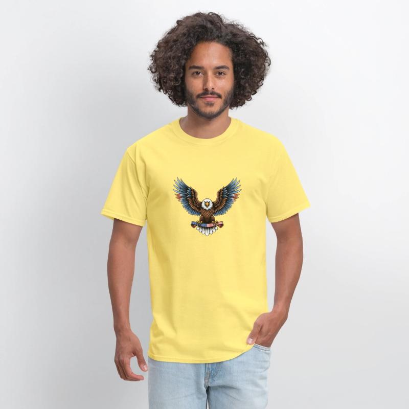 brow blue eagle with us flag