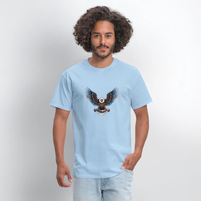 brow blue eagle with us flag