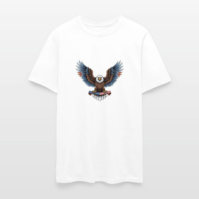 brow blue eagle with us flag