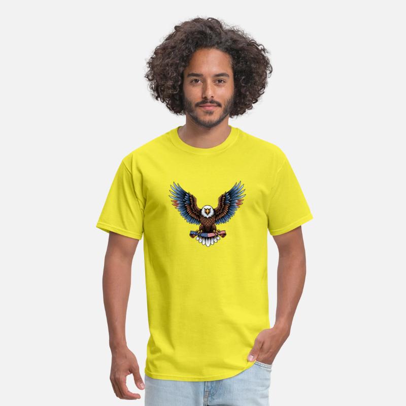 brow blue eagle with us flag